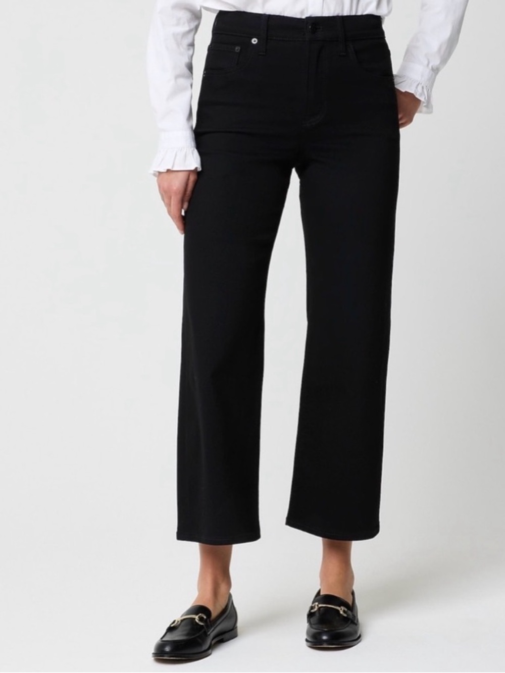J. Crew Black Cropped Straight-Leg Jeans